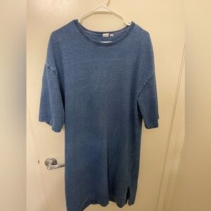 Gap Oversized T-Shirt Dress (Blue Denim color. Small)